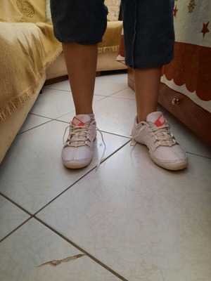 Nike athletic shoes like new, size 38, white and red