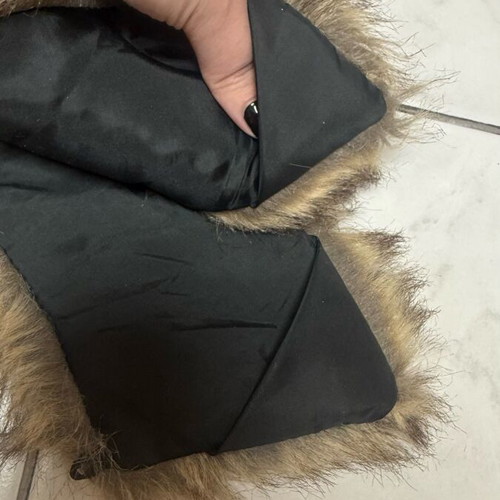 Zara fake fur coat collar removable, new beige brown
