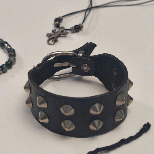 Men's jewelry set with lizard necklace and 4 bracelets