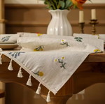 Runner tablecloth new with embroidered floral design 30x89cm
