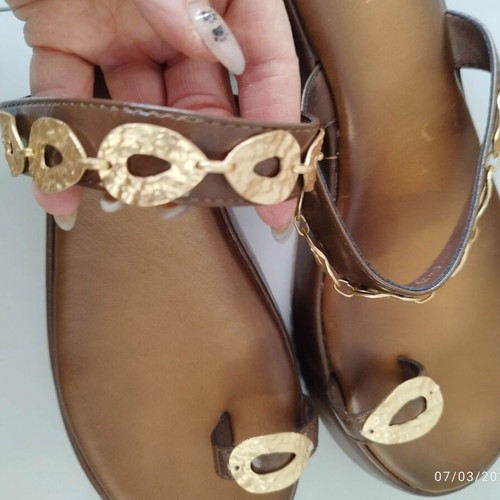 Bellucci sandals brown with golden details size 40 new