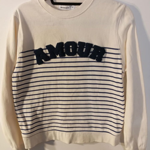 Woolworths sweatshirt in sugar and navy blue like new, cotton