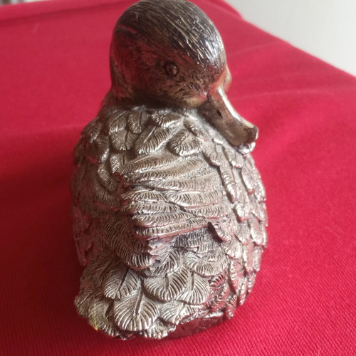 Decorative Silver-Plated Duck Vintage 1970 Like New