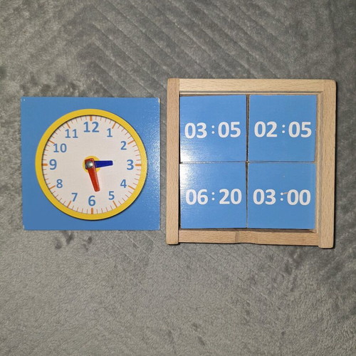Wooden educational toys like new for learning time and math
