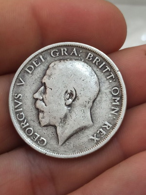 Αγγλία 1/2 Crown 1918 ασημένιο νόμισμα .925