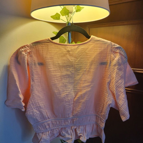 Terranova peach short sleeve crop top S muslin