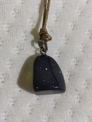 Blue goldstone pendant necklace