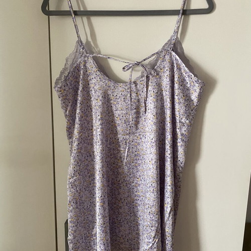 H&M satin mini dress with lace, purple