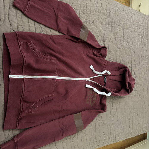 Admiral zip-up hoodie jacket, red, size S