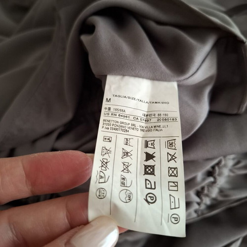 Benetton long dress like new, dark gray with metallic details