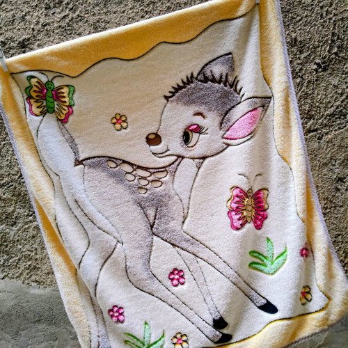 Bambi Fleece Baby Blanket New, Soft Pastel Colors