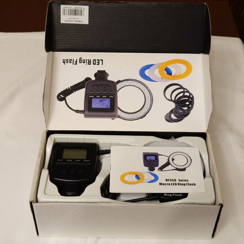 Macro LED ring flash new, Sony Alpha/Minolta hot shoe
