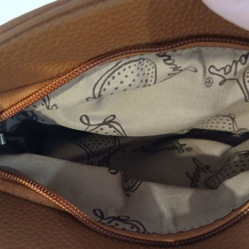 Brown shoulder bag with bow