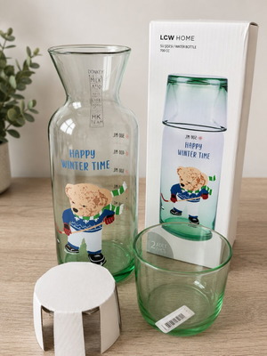 Σετ καράφα με ποτήρι Home "Happy Winter Time" 700ml καινούργιο