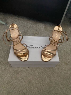 Sante sandals rose gold like new, size 38, 10 cm heel