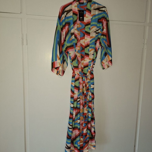 Kimono new, multicolor with gold, can be worn as dress