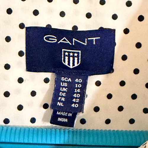 Gant women's shirt XL white with black polka dots like new