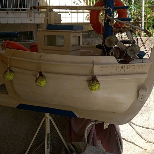 Fishing boat decoration used, wooden hull replica