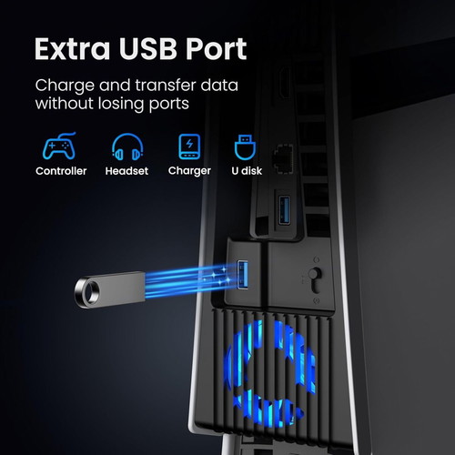 KIWIHOME Cooling Fan for PS5 Pro with 4 Fans and USB 3.0 Port