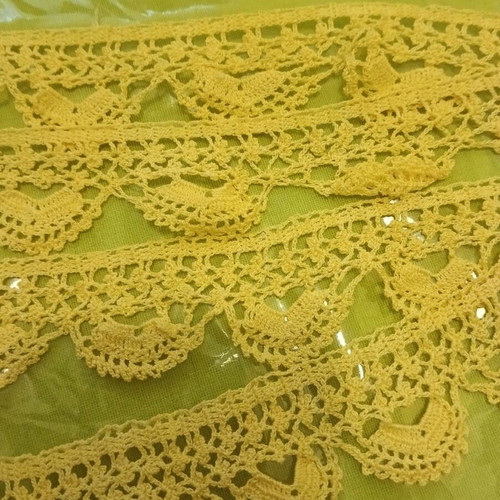 Handmade lace new, light yellow color