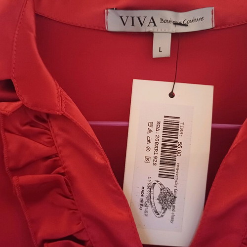 Satin shirt size L new, red, polyester