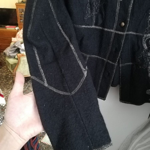 Derhy wool jacket small like new, black and gold