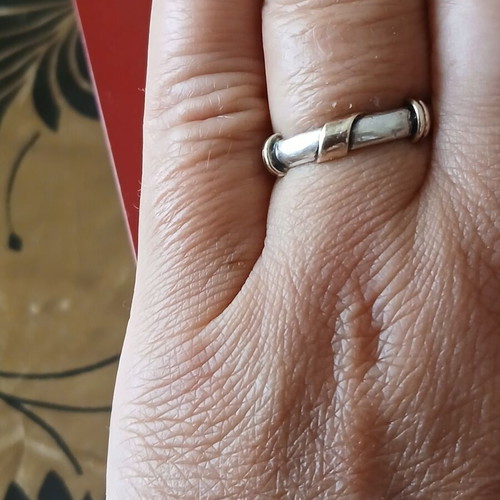 Silver gold ring 925 and 585, like new, 17 mm