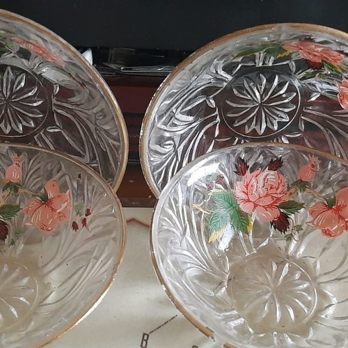 Crystal bowls used for ice cream or dessert from the 1960s