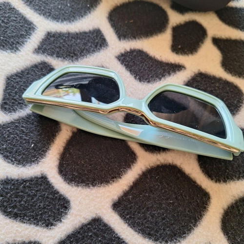 Square turquoise sunglasses with case like new