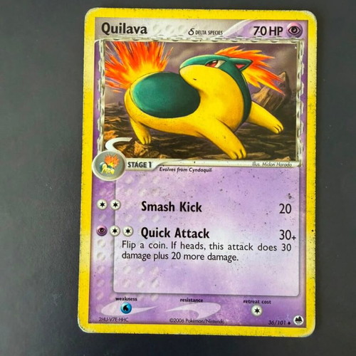 Quilava 36 Delta Species Pokemon TCG card used
