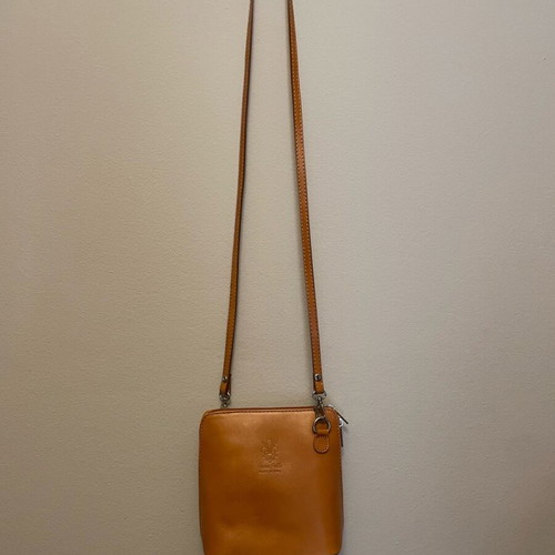 Leather crossbody bag tan new