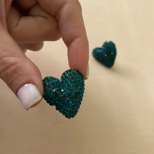 Earrings with rhinestones like new in nice color