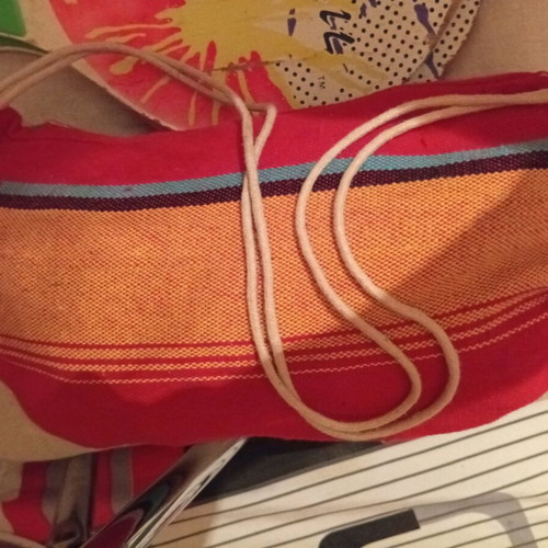 Hammock used, in its backpack