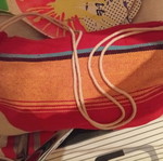Hammock used, in its backpack