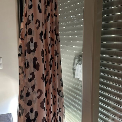 Long animal print dress with belt like new