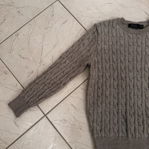 Polo Ralph Lauren Cable Knit Shirt gray like new, size S-M