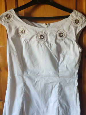 Nautical white dress small medium new with eyelets