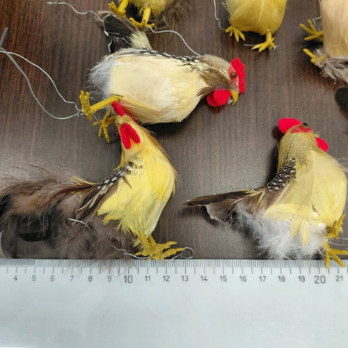 Decorative Easter hens, chicks and red eggs like new