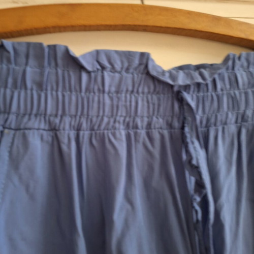 Pants L/XL cotton with elastic waist like new, blue turquoise