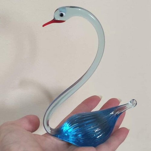 Murano crystal swan