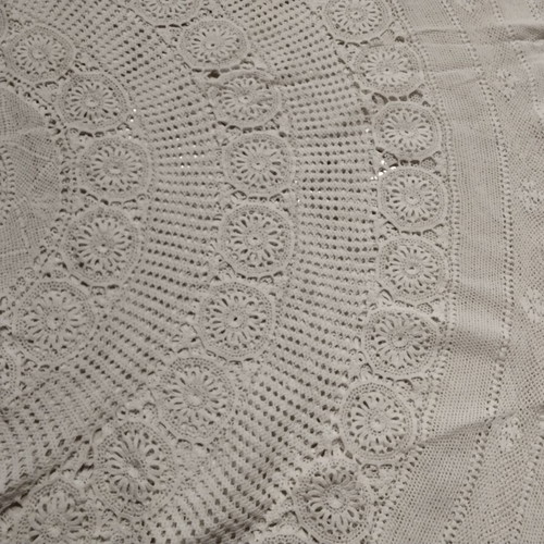 Rotonda handmade white knitted tablecloth 1.90m diameter new