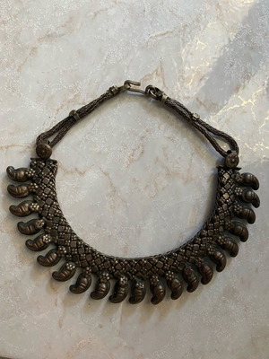 Vintage ethnic necklace used, handmade, 36cm, India, 1960