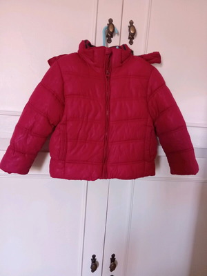 Μπουφάν Zara kids κόκκινο μεταχειρισμένο με αποσπώμενη κουκούλα για 2-3 ετών