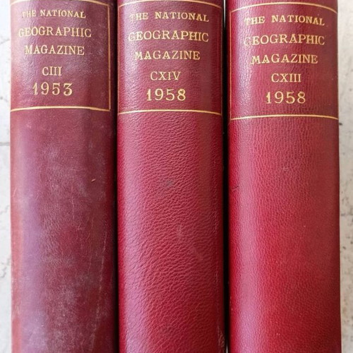 National Geographic magazine American edition, 1953 and 1958 volumes