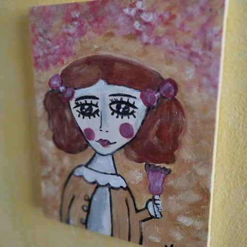Painting on canvas girl, like new