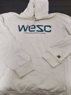 Wesc hoodie size S like new, white and green
