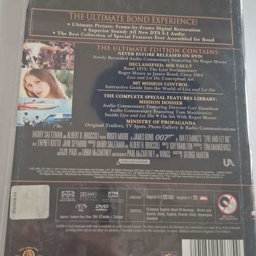 Live and Let Die DVD like new