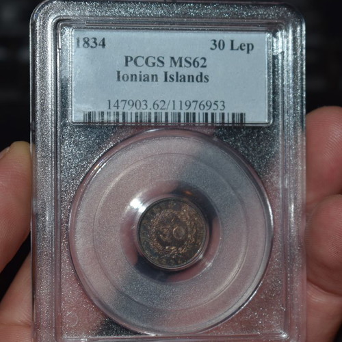 30 Lepta 1834 Ionian State Coin PCGS MS62 like new