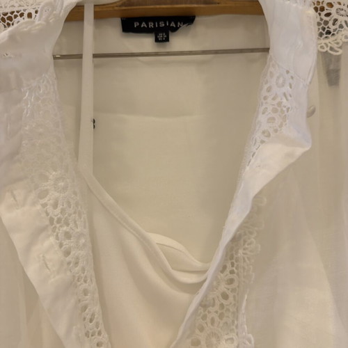 Parisian dress with lace like new, white, size M