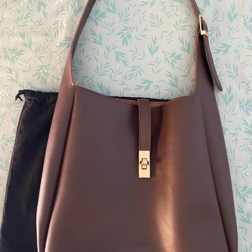 Shoulder bag like new brown-bordeaux with pouch